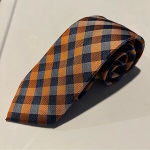 New Nautica Checkered Orange and Blue Tie
